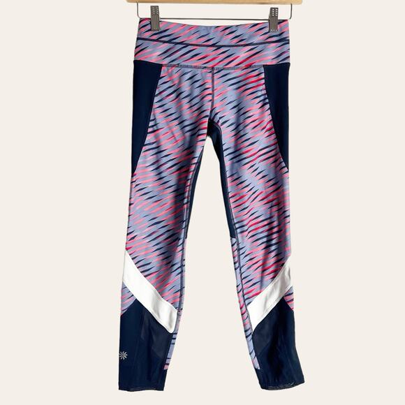 Athleta Electra Sonar Navy Blue Red 7/8 Workout Legging Size XS - Picture 2 of 9